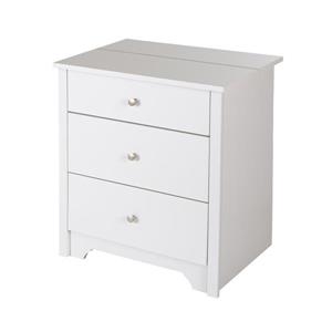 South Shore Furniture Vito Nightstand Charging Station - White