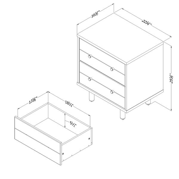 South Shore Furniture Morice 2Drawer Nightstand Ebony and Rustic Oak 10503 RONA