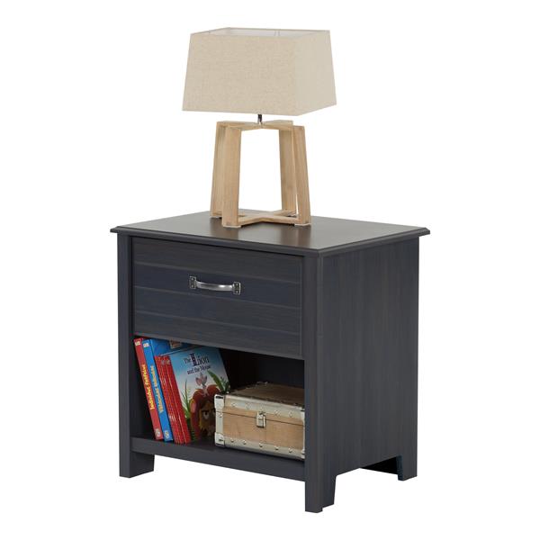 South Shore Furniture Ulysses 1-Drawer Nightstand - Blueberry