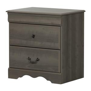 South Shore Furniture Vintage 2-Drawer Nightstand - 24-in x 17-in x 25-in - Gray Maple