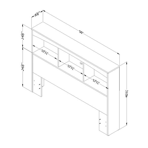 South Shore Furniture Step One Bookcase Headboard - Full - White