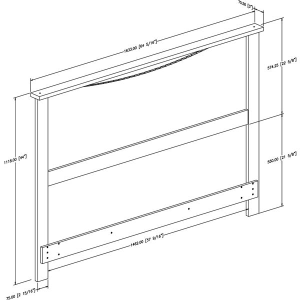 South Shore Furniture Step One Headboard - Full/Queen - Gray Oak