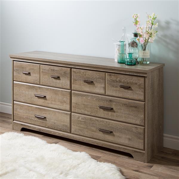 South Shore Furniture Versa 6-Drawer Double Dresser - Weathered Oak