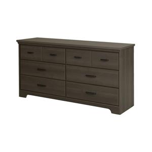 South Shore Furniture Versa 6-Drawer Double Dresser - Gray Maple
