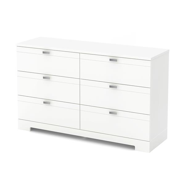 South Shore Furniture Reevo 6-Drawer Double Dresser - White