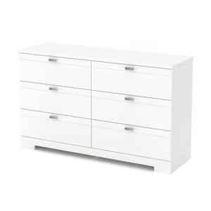 South Shore Furniture Reevo 6-Drawer Double Dresser - White