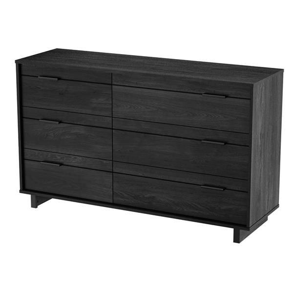 South Shore Furniture Fynn 6-Drawer Double Dresser - Gray Oak