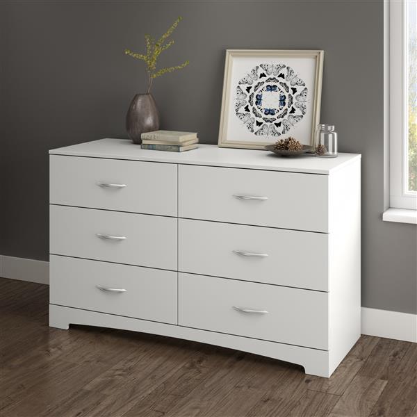 South Shore Furniture Step One 6 Drawer Double Dresser White