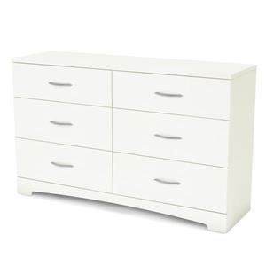 Bureau double 6 tiroirs Step One, blanc