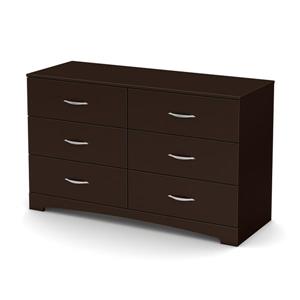 South Shore Furniture Step One 6-Drawer Double Dresser - Chocolate