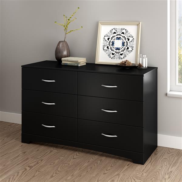 South Shore Furniture Step One 6-Drawer Double Dresser - Black