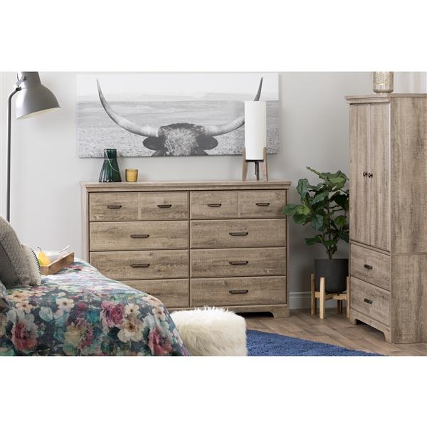 South Shore Furniture Versa 8 Drawer Double Dresser Weathered