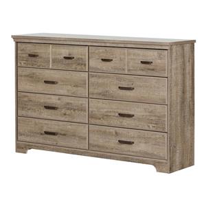 South Shore Furniture Versa 8-Drawer Double Dresser - Weathered Oak