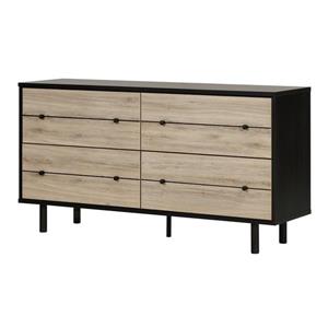 Morice 4-Drawer Double Dresser - Ebony and Rustic Oak
