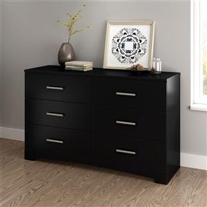 South Shore Furniture Gramercy 6-Drawer Double Dresser - Black