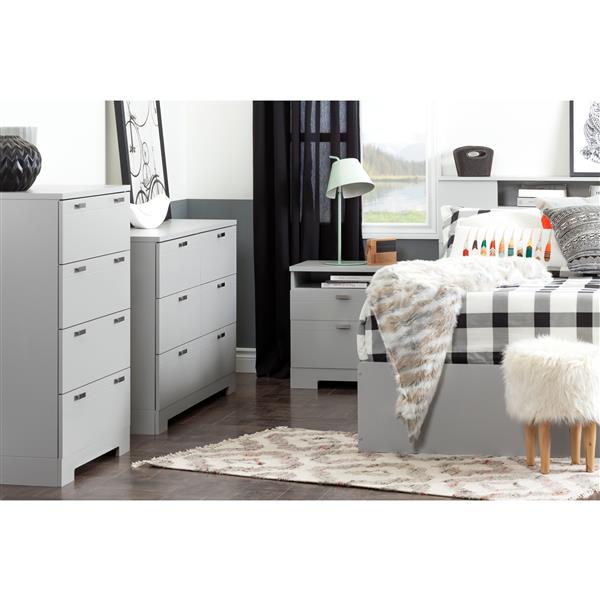 South Shore Furniture Reevo 6-Drawer Double Dresser - Soft Gray