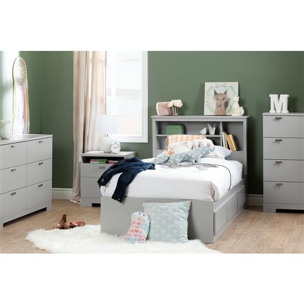 South Shore Furniture Reevo 6-Drawer Double Dresser - Soft Gray