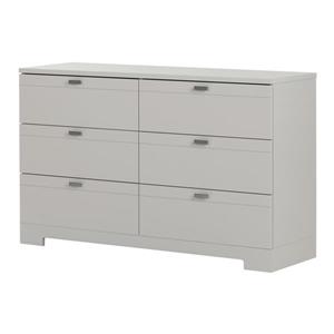 South Shore Furniture Reevo 6-Drawer Double Dresser - Soft Gray