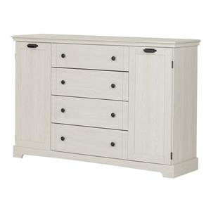 South Shore Furniture Avilla 4-Drawer Dresser with Doors - Winter Oak