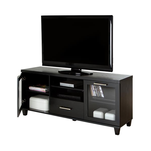 South Shore Furniture Adrian TV Stand - 59.5-in x 17-in x 27.75-in - Black