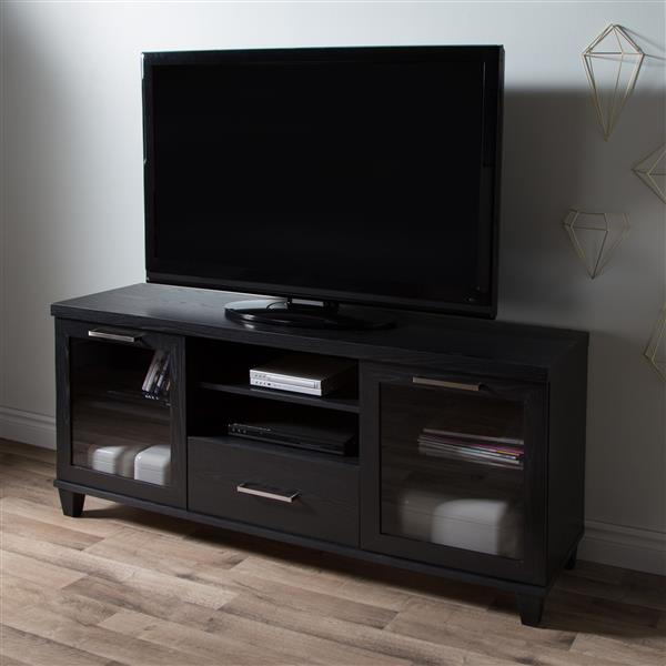 South Shore Furniture Adrian TV Stand - 59.5-in x 17-in x 27.75-in - Black