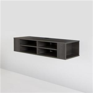 Console média murale City Life, 49,5" x 16,25" x 11,5", gris