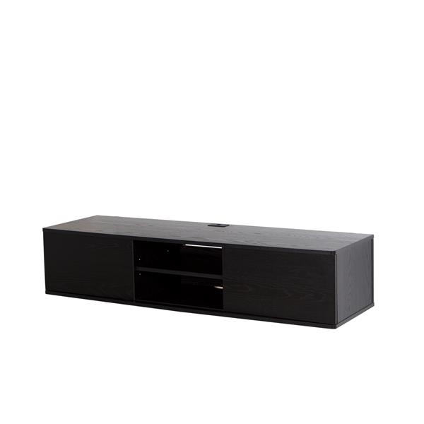 Console média murale Agora, 57 po x 17,75 po x 11,5 po, noir