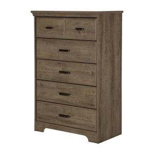 South Shore Furniture Versa 5-Drawer Chest - 29.75-in x 19.50-in x 49.25-in - Oak