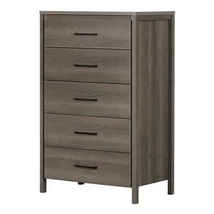 South Shore Furniture Gravity 5-Drawer Chest - 31.12-in x 18.87-in x 49-in - Gray Maple