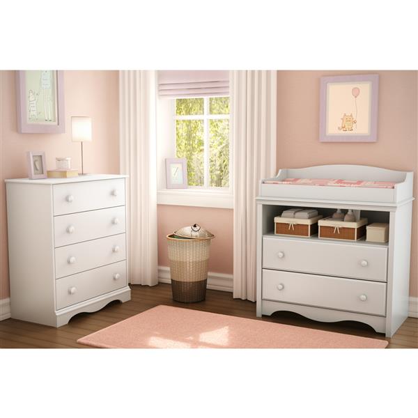 South Shore Furniture Angel 4-Drawer Chest - 29.75-in x 19-in x 35-in - White