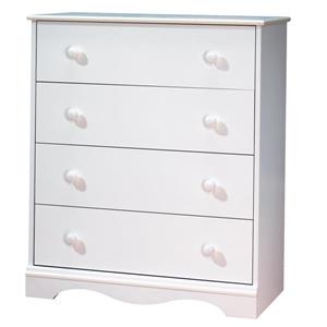 South Shore Furniture Angel 4-Drawer Chest - 29.75-in x 19-in x 35-in - White