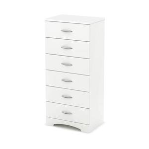 South Shore Furniture Step One 6-Drawer Lingerie Chest - 26-in x 19-in x 50-in - White
