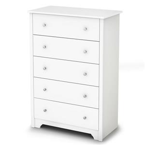 South Shore Furniture Vito 5-Drawer Chest - 31.25-in x 19.50-in x 48.75-in - White