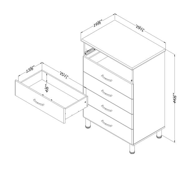 South Shore Furniture Cosmos 5Drawer Chest 29.37in x 44.12in x 19.