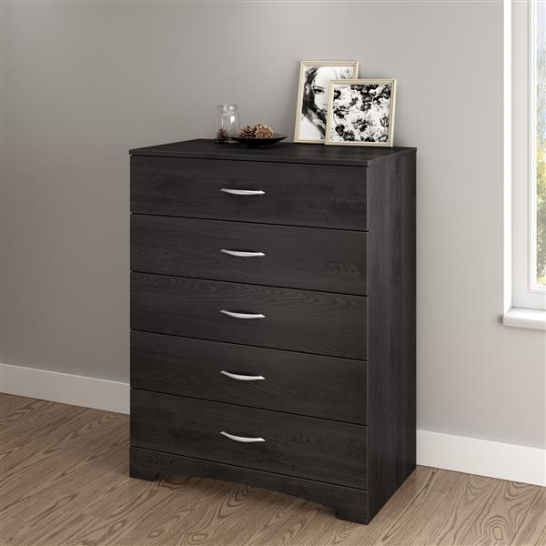 South Shore Furniture Step One 5-Drawer Chest - 33-in x 19-in x 42.5-in - Gray Oak