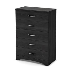 South Shore Furniture Step One 5-Drawer Chest - 33-in x 19-in x 42.5-in - Gray Oak