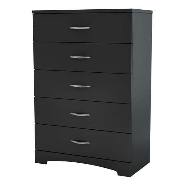 South Shore Furniture Step One 5-Drawer Chest - 33-in x 19-in x 42.5-in - Black