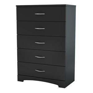 South Shore Furniture Step One 5-Drawer Chest - 33-in x 19-in x 42.5-in - Black