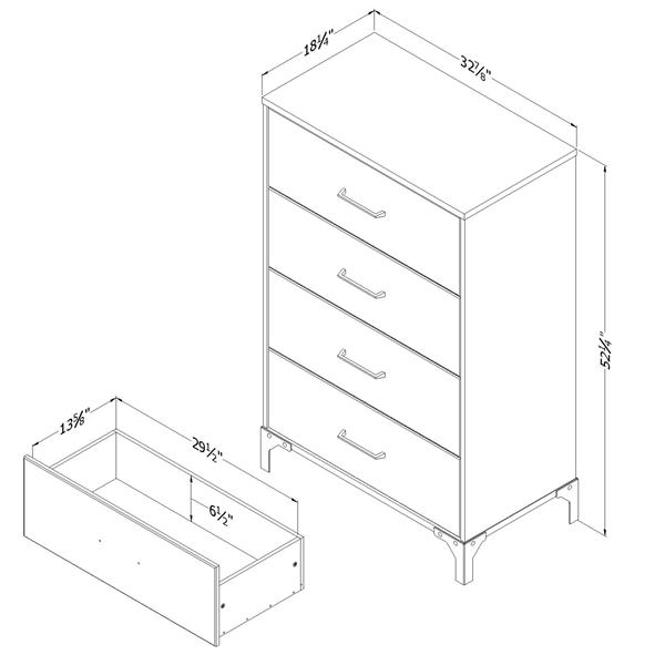 South Shore Furniture Valet 4 Drawer Chest 33 In X 18 25 In X