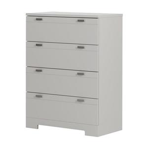 South Shore Furniture Reevo 4-Drawer Chest - 32.87-in x 18.87-in x 40.25-in - Soft Gray
