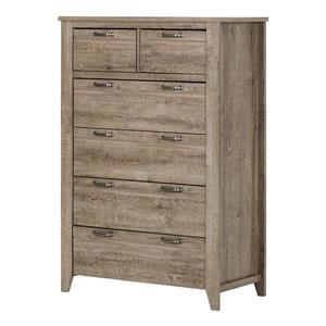 South Shore Furniture Lionel 6-Drawer Lingerie Chest - 36.25-in x 18.25-in x 49.75-in - Oak