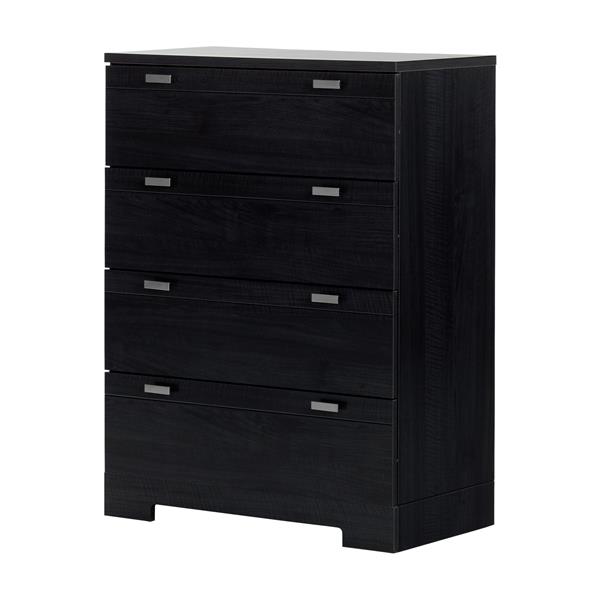 South Shore Furniture Reevo 4Drawer Chest 32.87in x 18.87in x 40.25in Black Onyx 10259