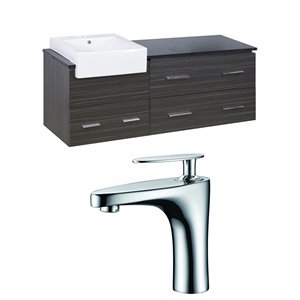 Ens. de vanité Xena Farmhouse, évier simple, 60.75", gris