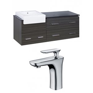 Ens. de vanité Xena Farmhouse, évier simple, 60.75", gris