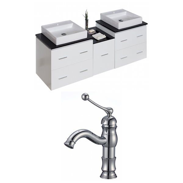 American Imaginations Xena Vanity Set Double Sink 62 White Ai 8503 Rona