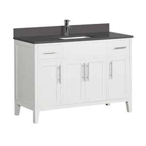 Meuble-lavabo avec comptoir en quartz Linden, 49