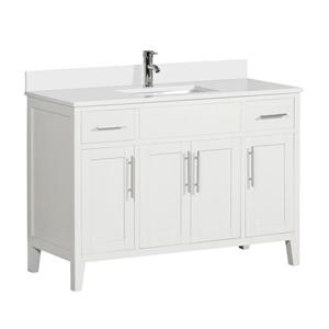 Meuble-lavabo avec comptoir en quartz Linden, 49
