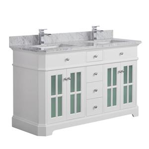 Meuble-lavabo avec comptoir en marbre Heritage, 60