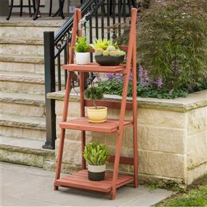 Support pour plante à 3 niveaux en bois, 24” x 18
