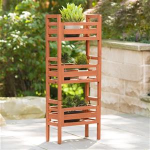 Leisure Season Wooden Stacking Plant Stand - 20-in W x 9-in D x 48-in H